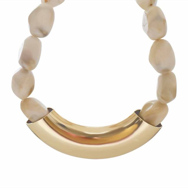 Vintage Geometric Resin Handmade Beaded Necklace Exaggerated CCB Choker Jewelry for Women