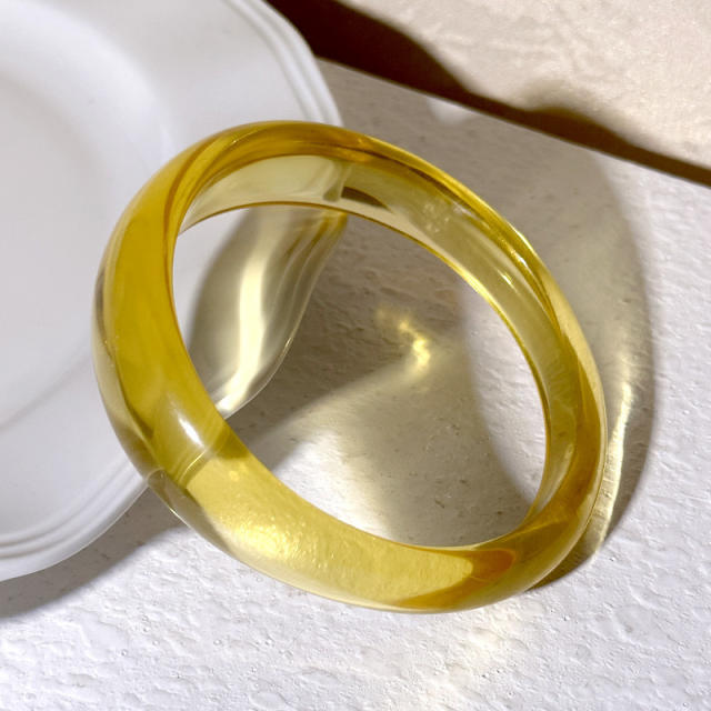 Special-Shaped Colorful Acrylic Round Bracelet Irregular Simple Geometric Transparent Resin Bracelet