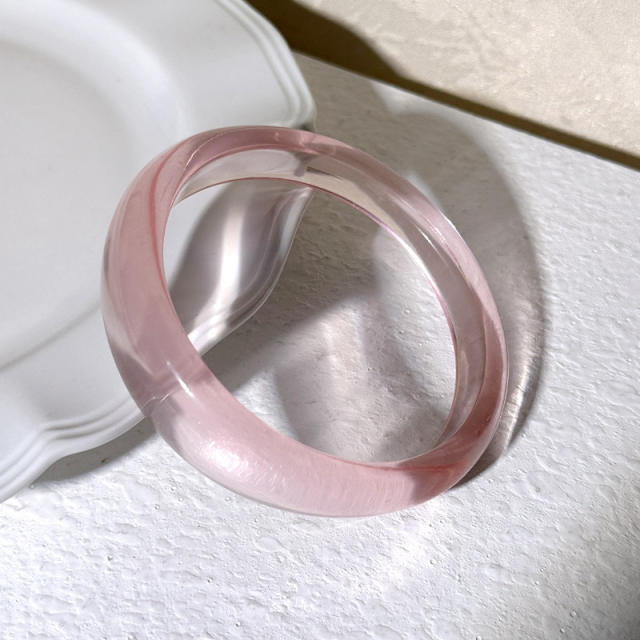Special-Shaped Colorful Acrylic Round Bracelet Irregular Simple Geometric Transparent Resin Bracelet