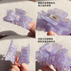 New Acetate Bow Clip French Retro Hair Claw clips Shark Clip for Women 8.7cm