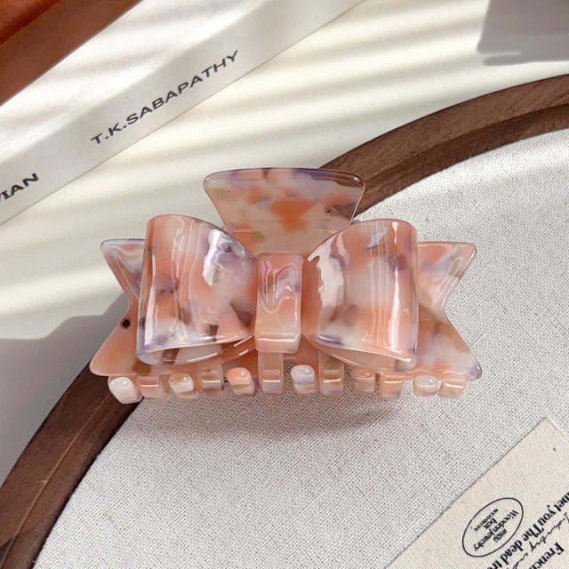 New Acetate Bow Clip French Retro Hair Claw clips Shark Clip for Women 8.7cm
