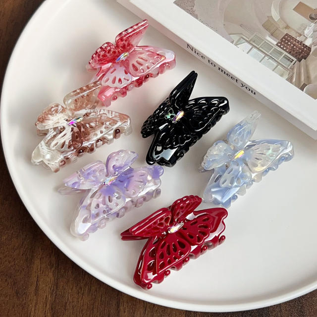 French Elegant Hollow Double-Layer Butterfly Hairpin good quality hair calw Clip