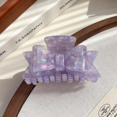 New Acetate Bow Clip French Retro Hair Claw clips Shark Clip for Women 8.7cm
