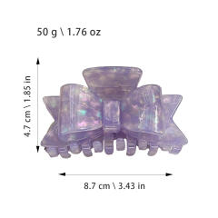 New Acetate Bow Clip French Retro Hair Claw clips Shark Clip for Women 8.7cm