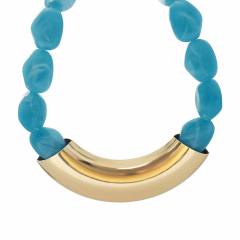 Vintage Geometric Resin Handmade Beaded Necklace Exaggerated CCB Choker Jewelry for Women