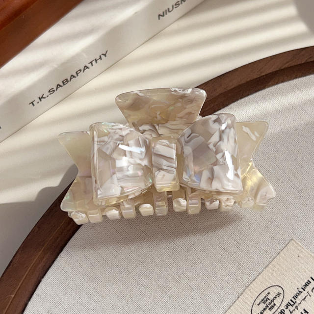 New Acetate Bow Clip French Retro Hair Claw clips Shark Clip for Women 8.7cm