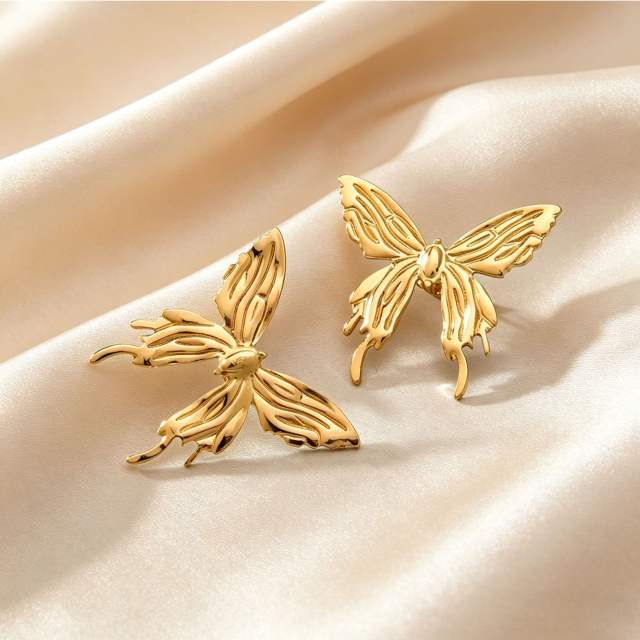 New Style Dragonfly Butterfly Stainless Steel Earrings Fashionable Non-Fading Earrings