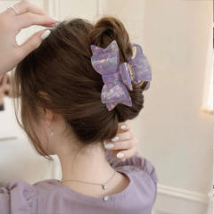 New Acetate Bow Clip French Retro Hair Claw clips Shark Clip for Women 8.7cm