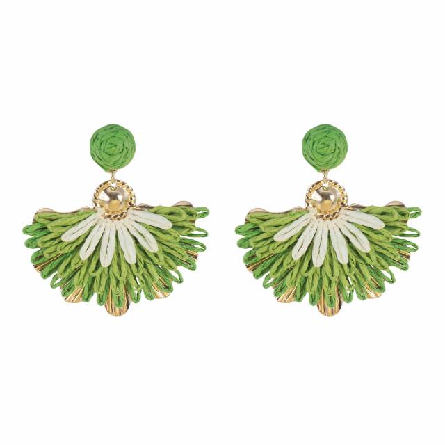 Sweet Fresh Holiday Style Enamel Colorful Flower Earrings with Diamonds Pearls