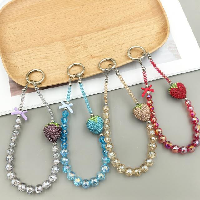 Strawberry Crystal Phone Chain Creative Phone Chain