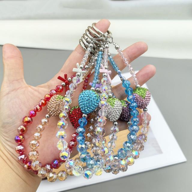 Strawberry Crystal Phone Chain Creative Phone Chain