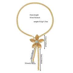 Creative flower pendant stainless steel necklace