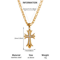 Luxury Star Moon pendant Stainless Steel Necklace diamond pendant necklace