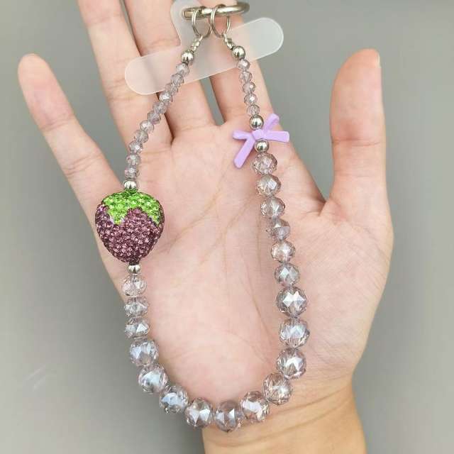 Strawberry Crystal Phone Chain Creative Phone Chain