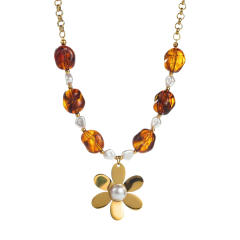 Retro Design Multi-Pendant Beaded Necklace Stainless Steel pendant necklace