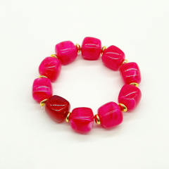 Fashion Retro Acrylic Square Splicing Bracelet Dopamine Colorful Jewelry for Women