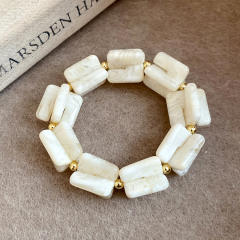 Acrylic Beaded Irregular Square Necklace earrings bracelet set