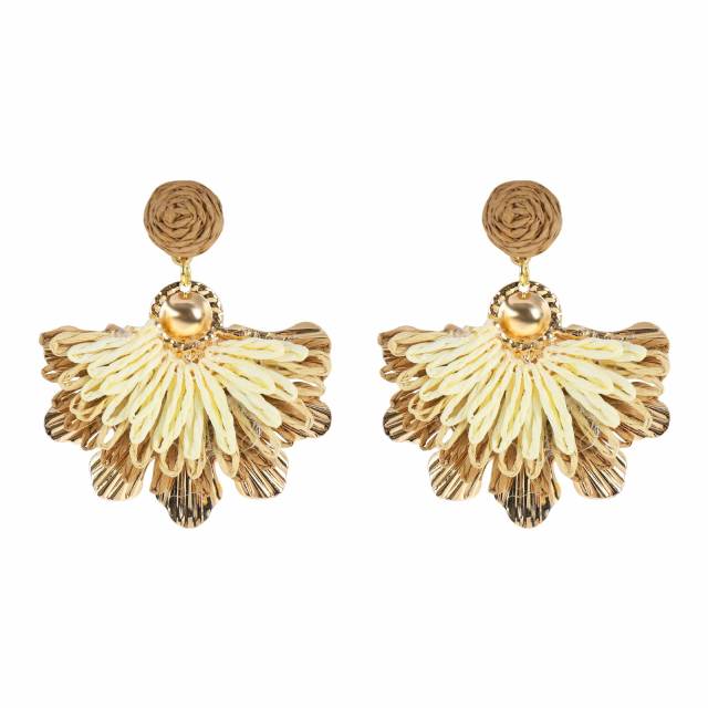 Sweet Fresh Holiday Style Enamel Colorful Flower Earrings with Diamonds Pearls