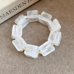 Acrylic Beaded Irregular Square Necklace earrings bracelet set