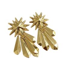 2026 Spring Summer Sunflower Metal Tassel Earrings