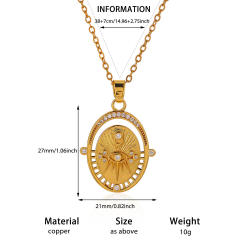 Luxury Star Moon pendant Stainless Steel Necklace diamond pendant necklace
