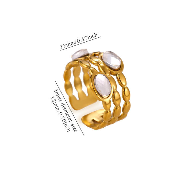 304 stainless steel rings diamond flower butterfly rings for women