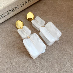 Acrylic Beaded Irregular Square Necklace earrings bracelet set