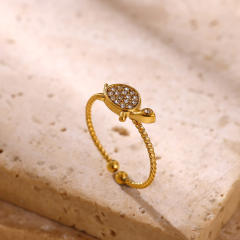 304 Stainless Steel rings Sun Face-Shaped Flower Unique 18K Plated Rings