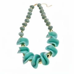 Colorful acrylic irregular shape dress necklace earrings set