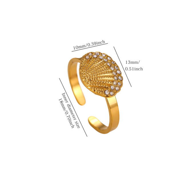 304 Stainless Steel rings Sun Face-Shaped Flower Unique 18K Plated Rings