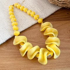 Colorful acrylic irregular shape dress necklace earrings set