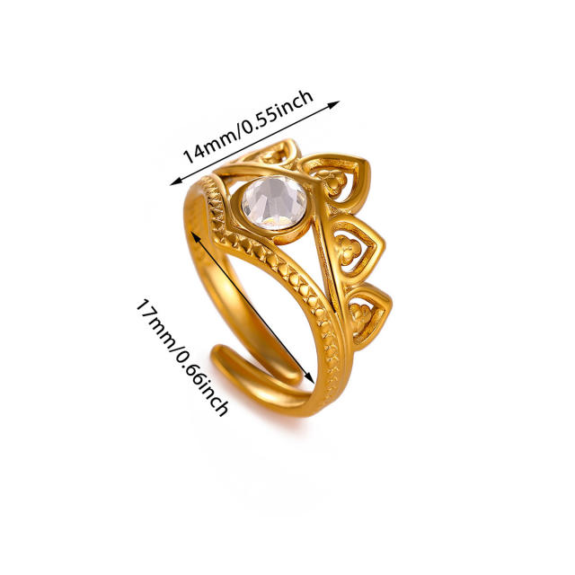 304 stainless steel rings diamond flower butterfly rings for women
