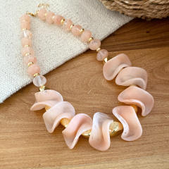 Colorful acrylic irregular shape dress necklace earrings set