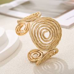 Geometric Multi-Layered Interwoven Open Bracelet Handmade Raffia grass bangle