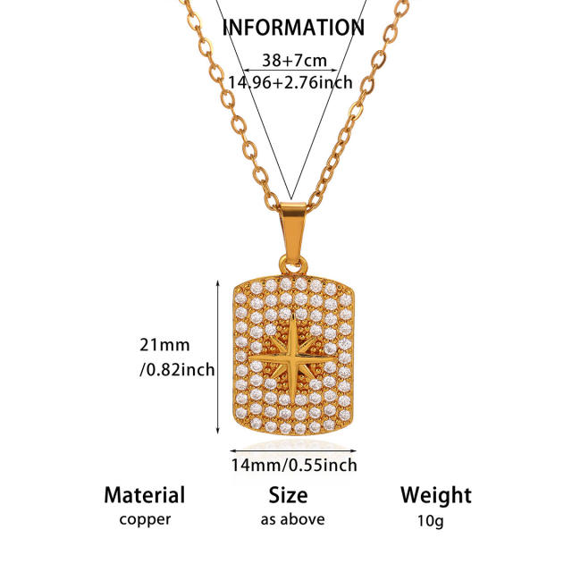 Luxury Star Moon pendant Stainless Steel Necklace diamond pendant necklace