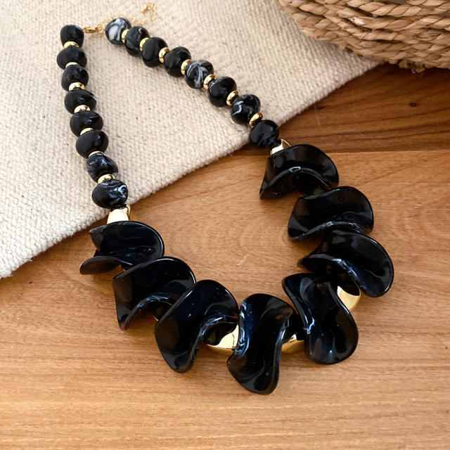 Colorful acrylic irregular shape dress necklace earrings set