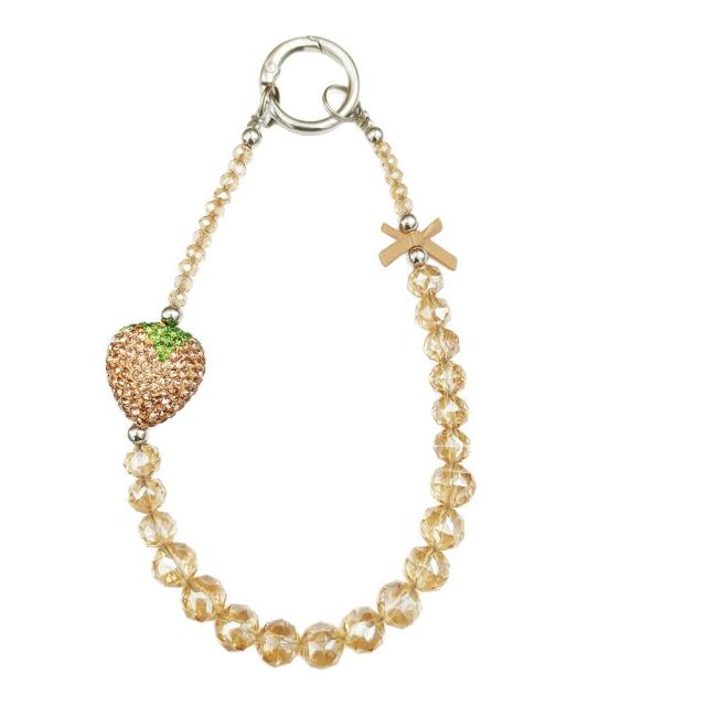 Strawberry Crystal Phone Chain Creative Phone Chain