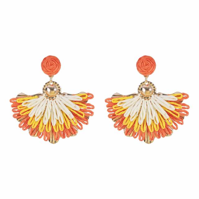 Sweet Fresh Holiday Style Enamel Colorful Flower Earrings with Diamonds Pearls