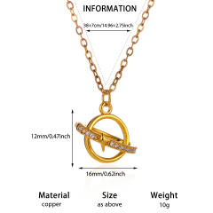 Luxury Star Moon pendant Stainless Steel Necklace diamond pendant necklace
