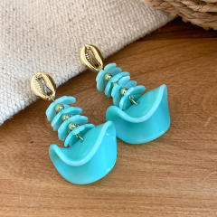 Colorful acrylic irregular shape dress necklace earrings set