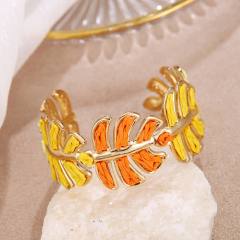 Fashion Raffia Leaf Bracelet for Women Simple Handmade Woven Leaf Bracelet