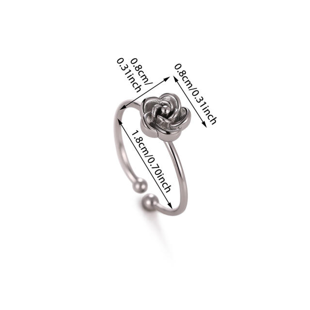 304 Stainless Steel rings Sun Face-Shaped Flower Unique 18K Plated Rings