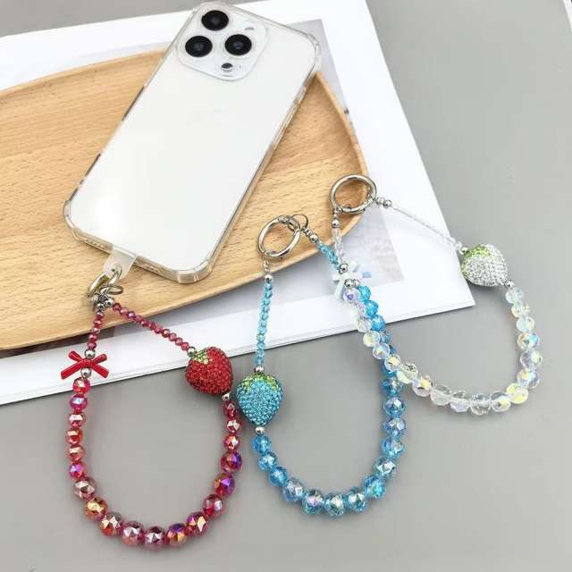Strawberry Crystal Phone Chain Creative Phone Chain