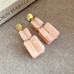 Acrylic Beaded Irregular Square Necklace earrings bracelet set
