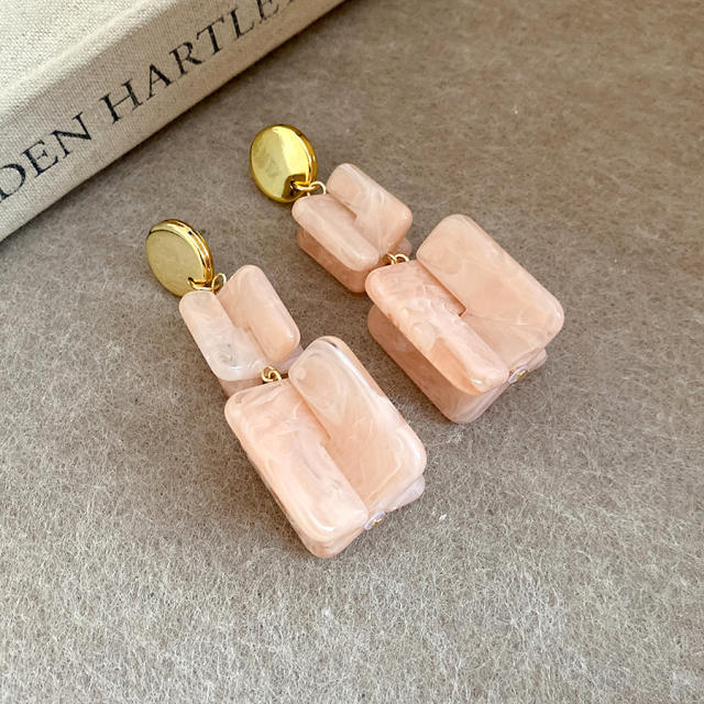 Acrylic Beaded Irregular Square Necklace earrings bracelet set