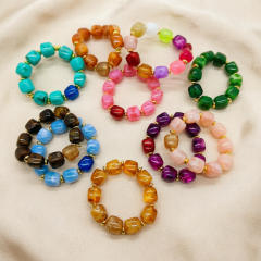 Fashion Retro Acrylic Square Splicing Bracelet Dopamine Colorful Jewelry for Women