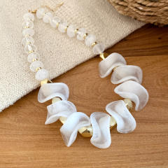 Colorful acrylic irregular shape dress necklace earrings set