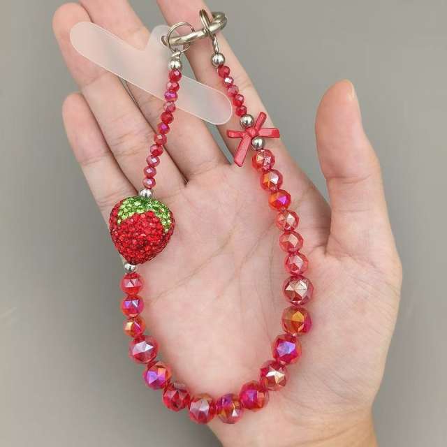 Strawberry Crystal Phone Chain Creative Phone Chain