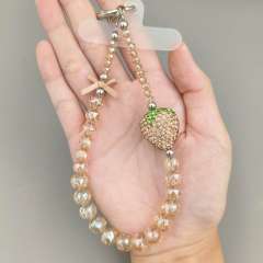 Strawberry Crystal Phone Chain Creative Phone Chain