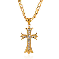 Luxury Star Moon pendant Stainless Steel Necklace diamond pendant necklace